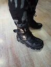GENUINE LEATHER SKULL PUNK BOOTS