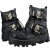 GENUINE LEATHER SKULL PUNK BOOTS