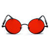 RED LENS SUNGLASSES WITH BLACK FRAMES