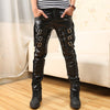 FAUX LEATHER BIKER PANTS WITH ZIPPER